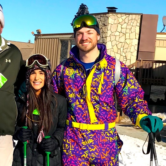 Tipsy Elves Retro One-Piece Ski Suit XL - Picture 4 of 4